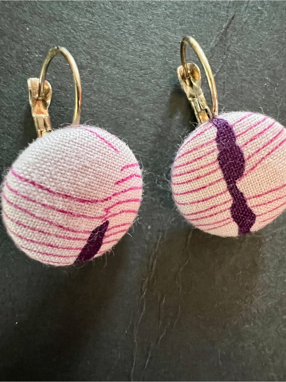 Lightweight Earrings Earrings Purple lavender fabric Pierced